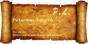 Peterman László névjegykártya