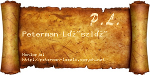 Peterman László névjegykártya